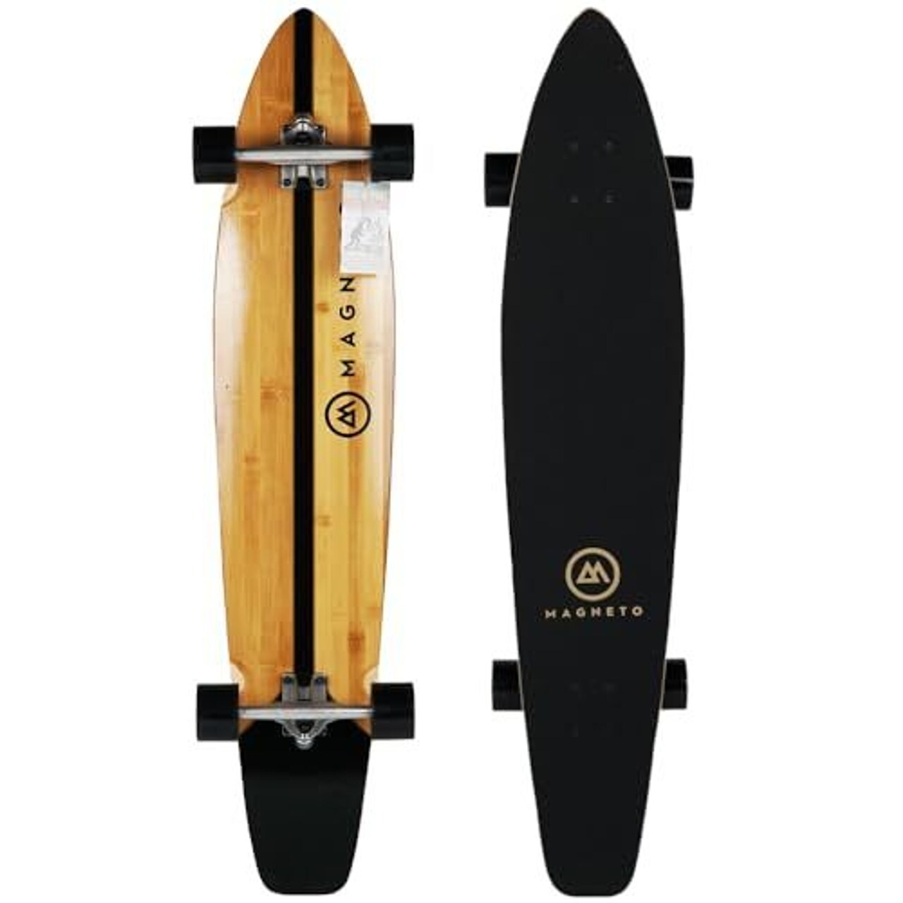 Magneto 44-inch Kicktail Cruiser Longboard Skateboard - Bamboo & Hard Maple Deck - Ideal for Commuting, Cruising, Carving, Downhill Riding - Suitable for Adults, Teens & Kids Ages 3-14 (Retro Surf)